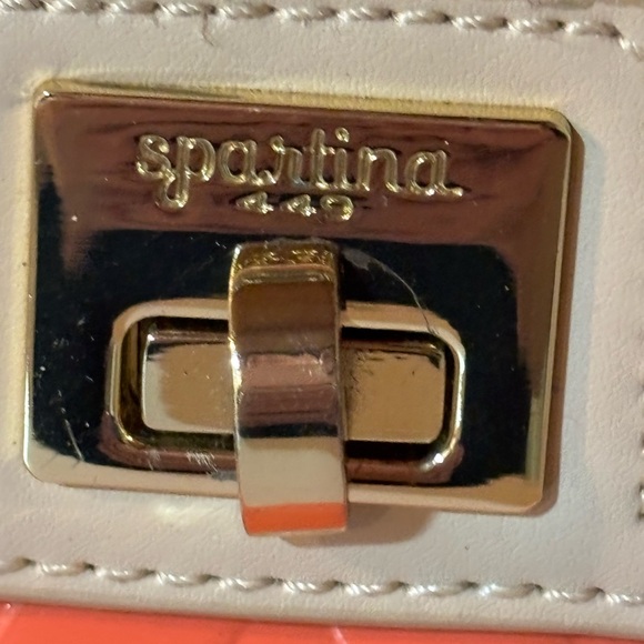 🧡🧡Spartina 449 Orange and Cream Leather Clutch With Colorful Fall Bundle.🧡🧡 - Picture 13 of 16